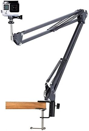 Desk Clamp Mount Suspension Boom Scissor Arm Tripod Stand Holder for Gopro Hero 5 4 3+ 3 2 1 Action Camera