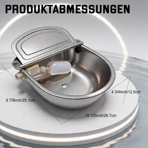 Viehtränke Edelstahl Mit Geflochtenem Schlauch Und Befestigungsbolzen Schwimmer-Tränkebecken FüR TräNkebecken FüR Rinder Schafe Hunde Und Pferde (Without Drainage Hole)