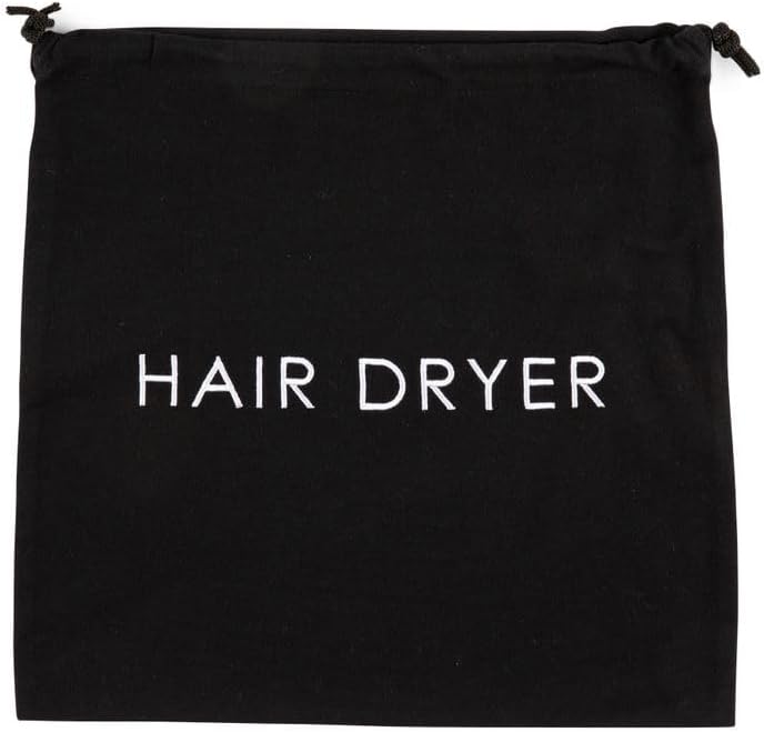 Jerdon Hair Dryer Bag - 12" x 12" Drawstring Storage - Black - JHDB12BK image 4