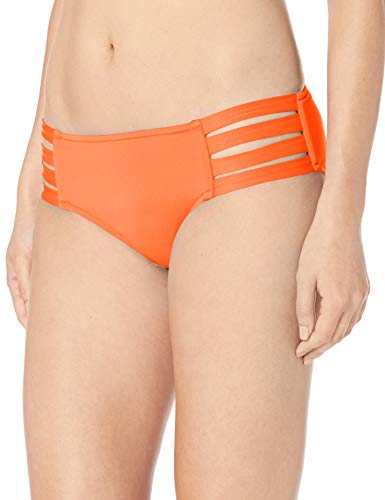 Seafolly Women's Multi Strap Hipster Full Coverage Bikini Bottom Swimsuit, Active Cantaloupe, 8 US