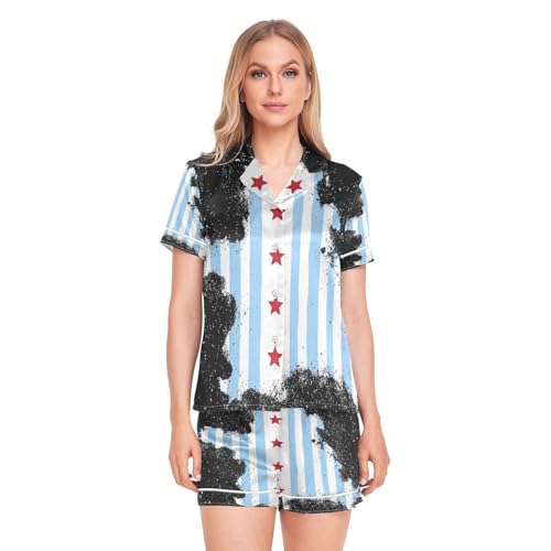 Pyjama en satin GuoChe vêtement de nuit doux taille S femme