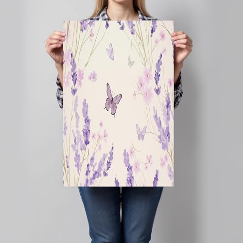 Tableau decoration murale salon lavande violet 60x90