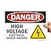 SmartSign 10 x 14 inch “Danger - High Voltage, Electrical Shock Hazard” OSHA Metal Sign, 40 mil Laminated Rustproof Aluminum, Multicolor