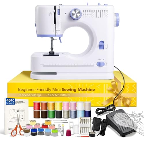 Portable Tabletop Beginner Mini Sewing Machine for Home Use, Compact