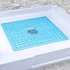ADOV Shower Mat Non Slip Anti Mould, 53 x 53 cm Square Bath Mat Blue for Inside-Shower, Anti Slip Shower Mats with Strong Suction Cups and Drain Holes, Mildew Resistant, Machine Washable #1