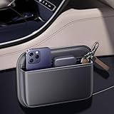ZQLYCSK Driver's Car Storage Bag, Small Car Side Pocket Organizer for Car Seats, Doors and Consoles, PU Leather (Black)