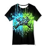 LIFAky Boys Girls T-Shirts 3D Graphic Shirts Kids Neon Print Short Sleeve Top Tees Size 8-12T