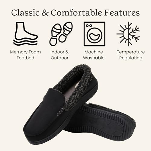 Image of Dearfoams Men's Eli Microfiber Indoor /Outdoor with Whipstitch Detail Suede Moccasin Slipper