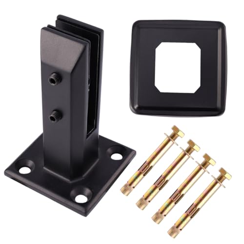 Support clip de fixation pour panneau verre avec couvercle et vis de pose - 2