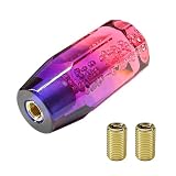Craedli Car Gear Shift Knob, Acrylic Automotive Gear Shift Stick Head with 2 Adapters, Faux Crystal Bubble Vehicle Transmission Lever Shifter Handle Replacement Fit Most Manual Cars (Red)