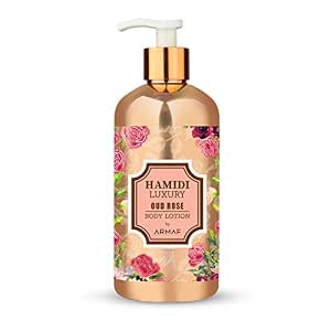 Hamidi Luxury Oud Rose Body Lotion 500ml | Soft, Smooth, Glowing & Scented | Skin Care | Lotion For Unisex