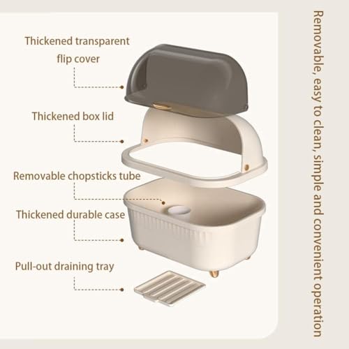 Image of Dustproof Lid Design Dish Storage Box Kitchen Dish Racks Dish Holder Covered Dish Rack Dish Drain Board Travel Bottle Drying Rack Dish Strainer