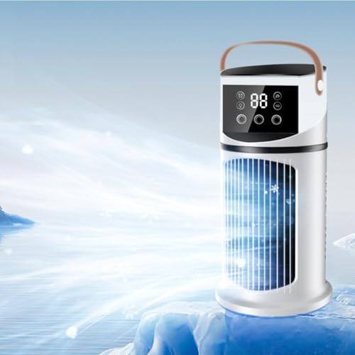 Tragbarer Desktop- Luftkühler & Kühlventilator- USB- betriebener persönlicher Conditioner mit 3 Sekunden schneller Kühlung, Weitwinkel- Desktop- Ventilator mit Nachtlicht, 9 Geschwindigkeiten-8