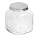 Anchor Hocking 1-Gallon Cracker Jar with Brushed Aluminum Lid, Set of 4, Clear Glass - 85725