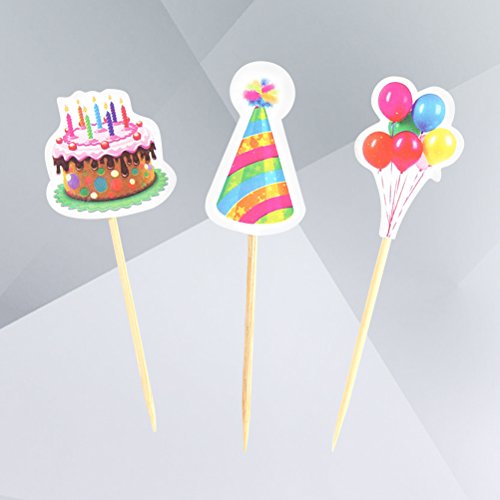 BESTOYARD 3 peças de topos de cupcake, bolo, bolo, decoração de cupcake, festa de aniversário, palit