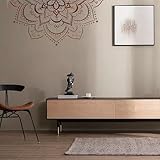 Flor de loto: hermoso adhesivo de pared de 30 x 60 cm hecho de material de PVC que proporciona una elegante solución decorativa para salas de estar, dormitorios o estudios de yoga. Se aplica fácilmente despegando y pegando a cualquier superficie lisa como paredes, muebles, azulejos, espejos y no deja cuando se retira