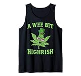 St Patricks Day A Wee Bit Highrish Funny 420 Weed Marijuana Tank Top