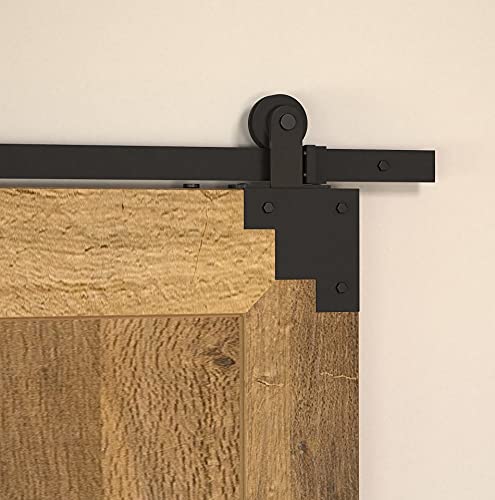 Image of Richelieu Hardware BP954278900 2 15 /16-inch (75 mm) Rustic Decorative Forged Iron Corner Bracket for Barn Door, Matte Black Finish, 1.0 Count