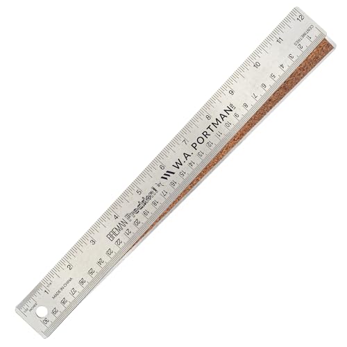Breman Precision Metal Ruler 12 Inch Cork Back – Stainless S...