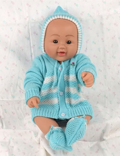 Image of Infants Woollen Set /Babies Woolen Sweater(Firozi, 3 to 6 Months) 3 Pcs Set