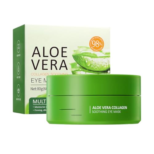 EIHI 60 Pezzi Aloe Vera Patch Occhi,Collagene Patch Occhi,Cerotti Antirughe,Patch Occhi Essence,per Ridurre le Occhiaie e il Gonfiore,Contorno Idratante,Maschera Per Gli Idratante Donna Uomo