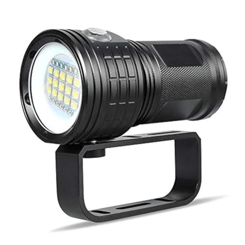 Linterna de buceo 18000LM con 7 modos de luz multicolor para fotografía submarina