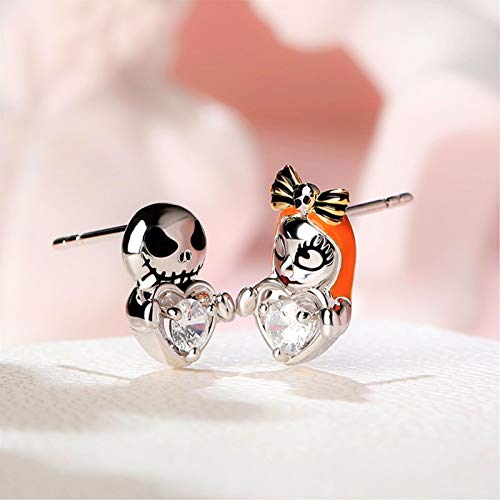 Image of Jeulia Hug Me inchEverlasting Love inch Round Cut Sterling Silver Earrings for Women Wife Engagement Wedding Anniversary or Birthday Christmas With Jewelry Box