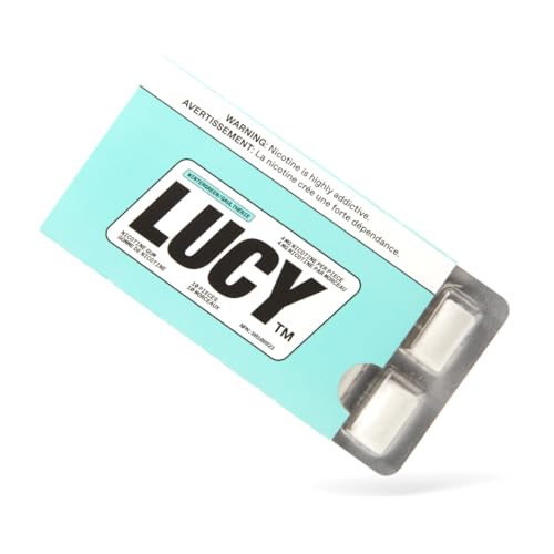 Lucy Nicotine Gum 4mg, 100 Count [Wintergreen ] - Convenient, Quality Ingredients, Take On-The-Go | Wintergreen Flavor
