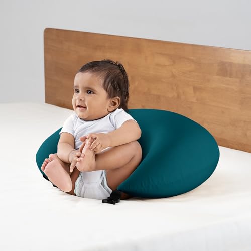 Image of Wakefit Nursing Pillow for Breastfeeding & Baby Care | 5 in 1 Feeding Pillow with Bamboo Waterproof Removable Cover | Super Soft & Machine Washable Waterproof Cover | Teal