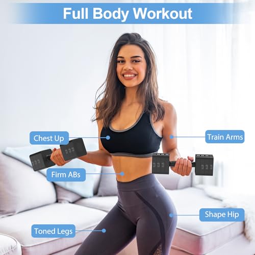 Image of Hezeyferg Adjustable Dumbbells Set for Women /Men Home Gym | 18LBS 22LBS Adjustable Weight Dumbbells, Hand Weights Sets with Mutilple Levels, Full Body Workout