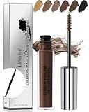 Waterproof Tinted Brow Gel-Long Lasting SmudgeProof Liquid Eyebrow Makeup,Eyebrow Mascara Tinted Brow Glue,Brow Filler Tint,Volumizing Enhance Brow Mascara,With Brow Razor Brush for Women-04Dark Brown