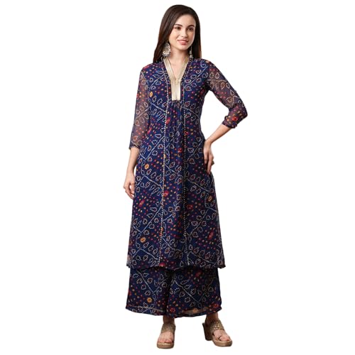 Image of Globus Women Kurta Set (8909389016096 Green L)
