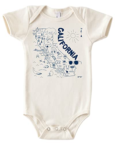 MAPTOTE Map One Piece-Unisex Baby Organic Cotton Short Sleeve Bodysuits-Various Sizes 3-18 Months-City Specific-Made in USA