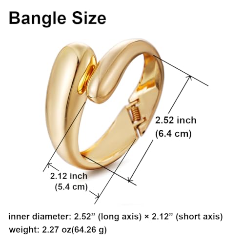 GREICHFAN Golden Chunky Waterdrop Bangle Bracelets Minimalist Bracelets Bangle for Women by GREICHFAN - Used condition - Image 8
