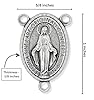 Caritas et Fides Bulk Pack of 25 - Miraculous Medal Rosary Centerpiece 1" Center - Silver Oxidized Medal Rosary Center Pieces for Rosary Making Supplies, Made in Italy #5