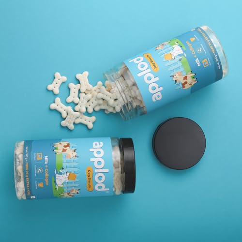 Image of Milk with Collagen Dog Biscuits for Puppies & Adult Dogs | Oven-Baked Crunchy Dog Treats Made with Real Ingredients | Healthy Training & Reward Snacks | 420g