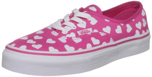 Image of Vans Girl's Fashion Sports Canvas Trainer, Hearts Fandango Pink True White, 7.5 UK Child