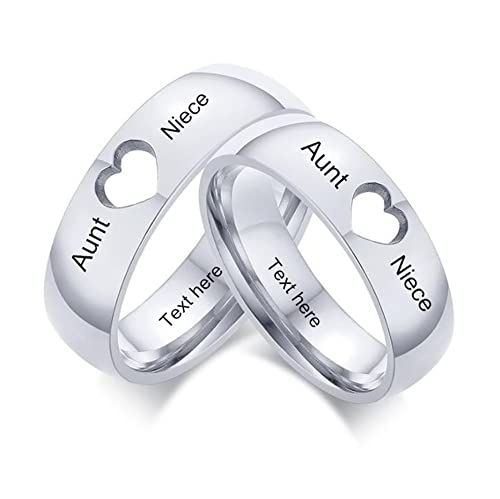 LiFashion Personalized Promise BFF Rings for 2,Stainless Steel Name Customized Mom & Daughter/Aunt & Niece/Grandma & Granddaughter Best Friends Matching Rings for Women