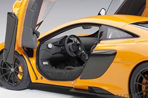 Modelo auto Mclaren 675LT naranja escala 1:18 miniatura 3