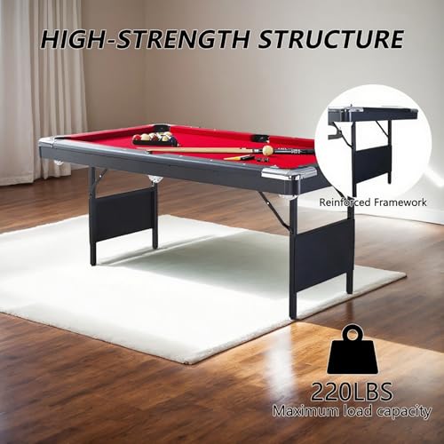 image for Generic 7FT or 8FT Portable Folding Pool Table - Includes Full Set of 