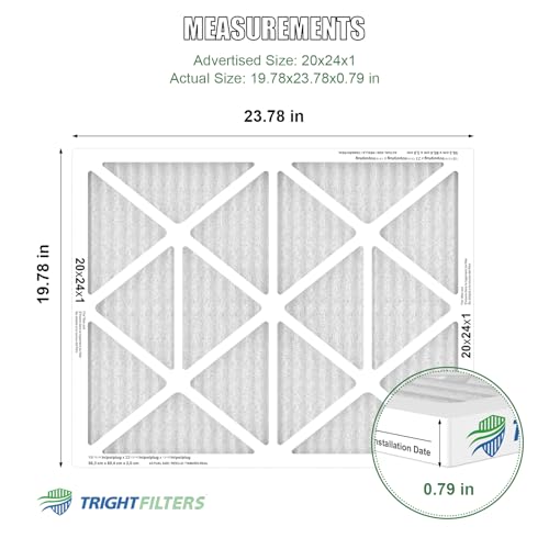 Image of TRIGHTFILTERS 20x24x1 Air Filter 4 Pack, MERV 8 Pleated HVAC Furnace Filter | Air Conditioner Filter Replacement Dust Defense Furnace AC Protection Durable Lightweight