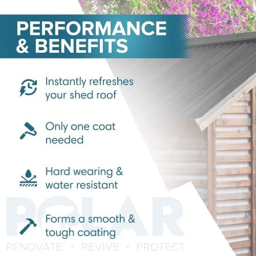 Polar Shed Roof Paint - Anthracite 5 Litres | Instant Waterproofing Protection For Felt, Shed & Garage Roofs | Smooth & Decorative Finish | Durable Shed Paint For Exterior Use - 3