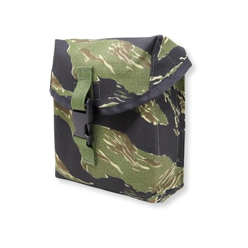 M McGuire Gear Mil-Spec US Saw Pouch, MOLLE Compatible Pouch - Made in USA (Vietnam Tiger Stripe, 200 Round)