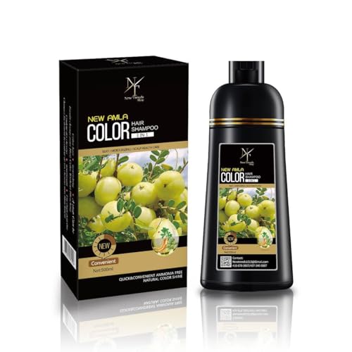 Hair Color Shampoo, Dark Brown – Instant Hair Color for Grey Hair, Ammonia Free, PPD Free, 16.9 Fl Oz (1 Bottle), Natural Henna, Herbs and Botanicals, Aloe Vera, Coconut Oil, Honey