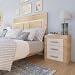 Mesita de Noche, Mesilla Dormitorio, Modelo Lara, Color Cambria y Blanco, Medidas:...