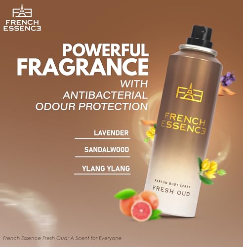 Image of FRENCH ESSENCE Luxury Fresh Oud No Gas Deo Body Spray With Long Lasting Fragrance Deodorant Spray - For Men & Women (120 ml)