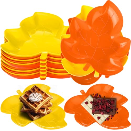 Honeydak 12 Pcs Thanksgiving Plates Fall Snack Dessert Dishes Thanksgiving