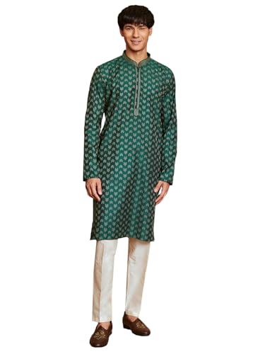 Pyjama kurta jacquard homme ethnique chic VASTRAMAY costume de mariage brodé