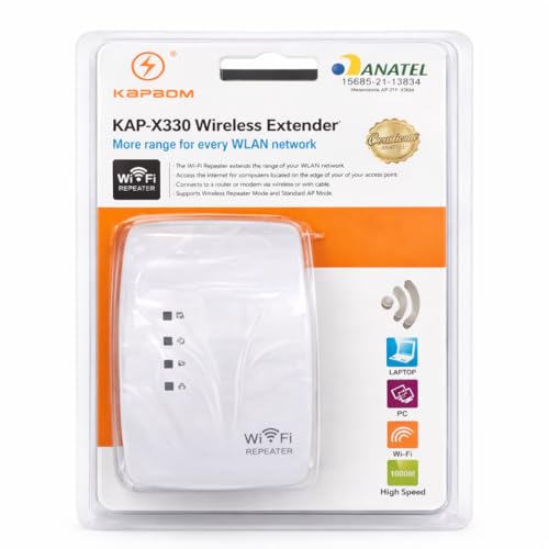 Repetidor de Sinal WiFi 300Mbps 2.4GHz Extensor Amplificador Internet Wireless Branco Alta Cobertura KAP-X330 R