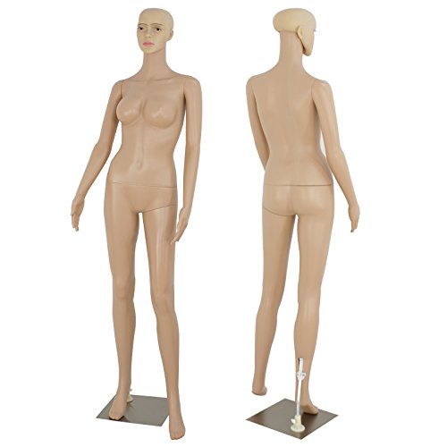 ZENY Full Body 68.9" Height Realistic Female Mannequin Display Head Turns Dress Form w/Base, Detachable Plastic Slapped Adjustable Dressmaker Dummy Standing Adult Plastic Mannequin